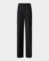 Akris Fior High-rise Pinstripe Wide-leg Pants In Black-ecru