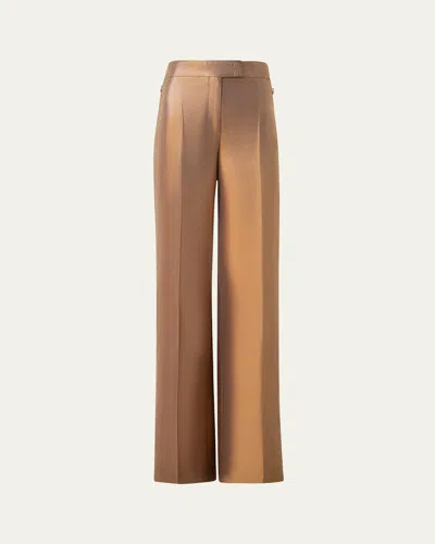 Akris Fior Lurex Wide Leg Pants In Gold