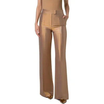Akris Fior Metallic Silk Blend Pants In Gold