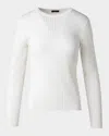 Akris Fitted Ajoure Knit Sweater In Ecru