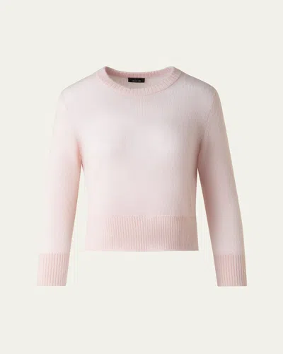 Akris Fitted Cashmere Silk Sweater In Seashell