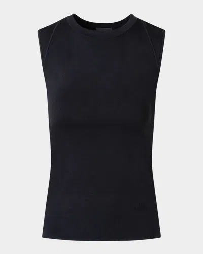 Akris Fitted Crewneck Top In Black