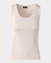 Akris Fitted Knit Tank Top In Sand
