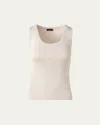 Akris Fitted Knit Tank Top In Sand