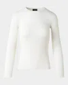 Akris Fitted Ajoure Knit Sweater In Ecru