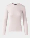 Akris Fitted Rib-knit Sweater In Pale Pink