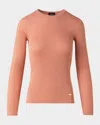 Akris Fitted Rib-knit Sweater In Sienna