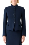 Akris Deva Wool Flannel Double-face Jacket In Blue