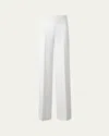 Akris Fiyki Wide Leg Wool Double-face Pants In Vanilla