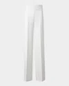 Akris Fiyki Wide Leg Wool Double-face Pants In Vanilla