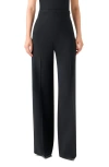 Akris Fiyuki Wool Blend Double Face Wide Leg Pants In Black