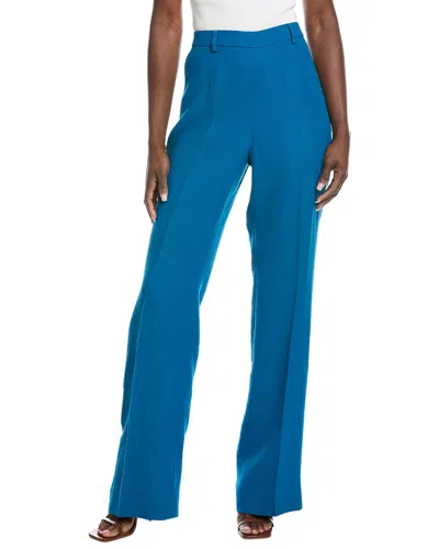 Akris Flair Linen & Wool-blend Pant In Blue