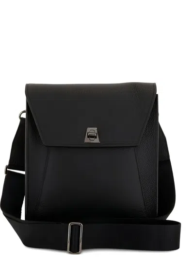 Akris Flap Strap Cross Body Bag In Black