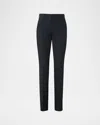 Akris Flavin Cotton Poplin Tapered-leg Ankle Pants In Black