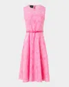 Akris Floral Cotton Sleeveless Belted Dress