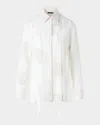 Akris Floral Jacquard Neck-tie Button-down Blouse