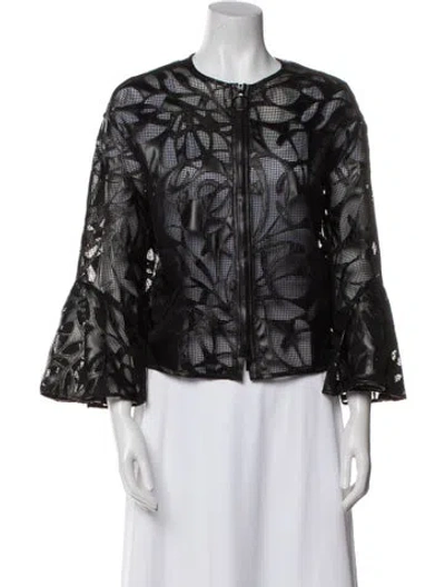 Pre-owned Akris Floral Print Evening Jacket In Black