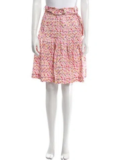 Pre-owned Akris Floral Print Knee-length Skirt In Pink