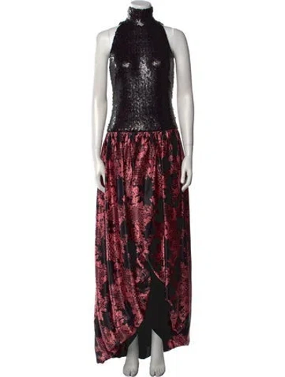 Pre-owned Akris Floral Print Long Dress In Multi