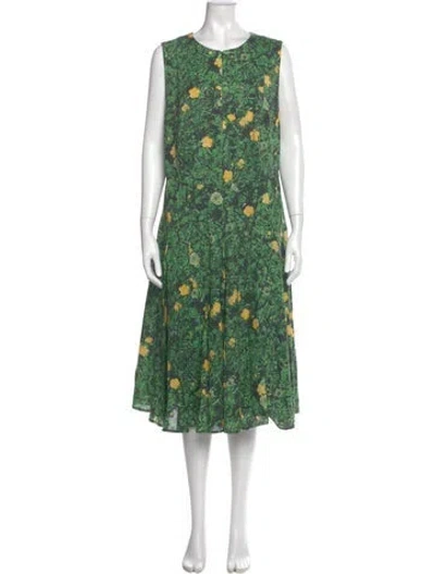 Pre-owned Akris Floral Print Midi Length Dress In Multi