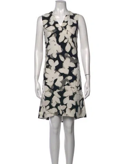 Pre-owned Akris Floral Print Mini Dress In Black/neutrals