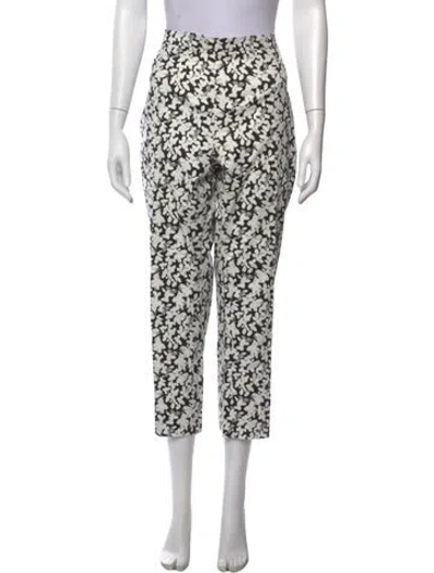 Pre-owned Akris Floral Print Straight Leg Pants In Multi