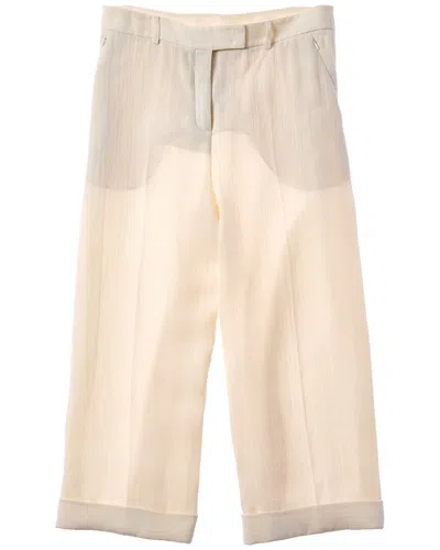 Akris Florella Linen & Wool-blend Pant In Brown