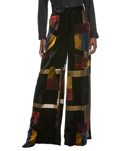 Akris Floretta Velvet Silk-blend Pant In Black