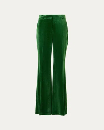 Akris Florine Corduroy Wide-leg Trousers In Green