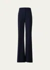 Akris Florine Straight Leg Wool Pants In Navy