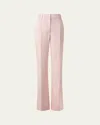Akris Florine Wide Leg Linen Double-face Pants In Peach