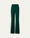 Akris Florine Wide Leg Wool Crepe Pants In Pine Green