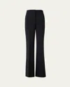 Akris Florine Wide Leg Wool Stretch Double-face Pants In Charcoal