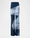 Akris Florine Zigzag-print Wide-leg Pants In Blue
