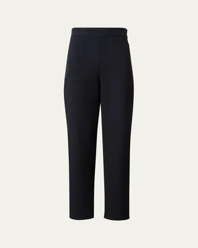 Akris Flynn Straight-leg Cotton Pants In Black
