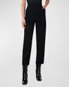 Akris Flynn High Waist Cotton Double Face Ankle Pants In Black