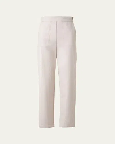 Akris Flynn Stretch Denim Conical-leg Ankle Pants In Greige