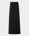 Akris Foss Asymmetric Wrap-panel Wide-leg Pants In Black
