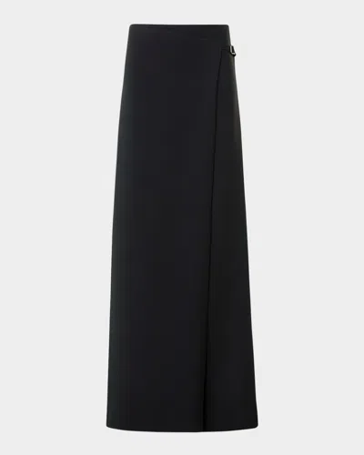 AKRIS FOSS ASYMMETRIC WRAP-PANEL WIDE-LEG PANTS