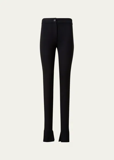 Akris Friatte Split Cuff Jersey Leggings In Black