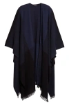 Akris Fringed Wool & Cashmere Cape In Black