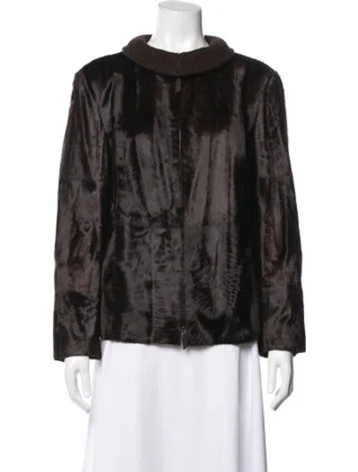 Pre-owned Akris Fur Fur Jacket In Brown