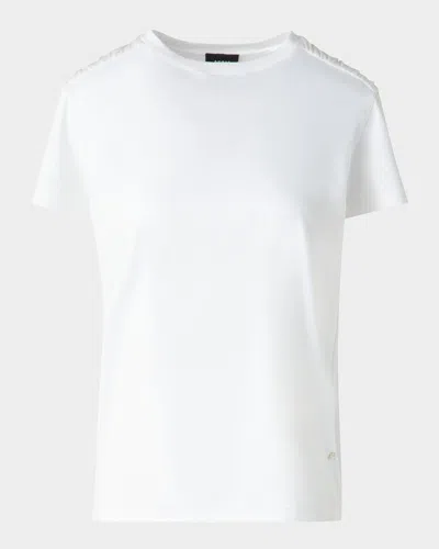 Akris Gathered-shoulder Cotton Jersey T-shirt In Ecru