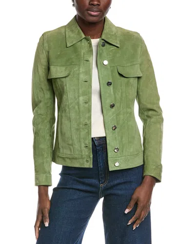 Akris Gemini Suede Shirt In Green
