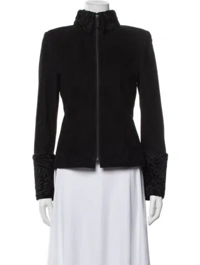 Pre-owned Akris Goat Leather Jacket In Black