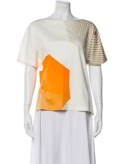 Pre-owned Akris Graphic Print Bateau Neckline T-shirt In Gray