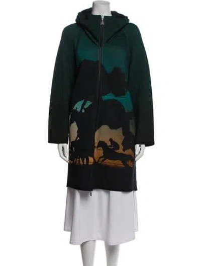 Pre-owned Akris Graphic Print Coat In Black