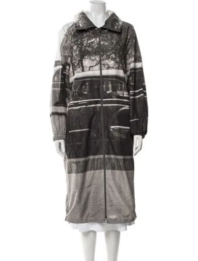Pre-owned Akris Graphic Print Coat In Black