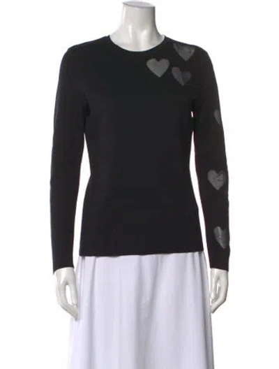Pre-owned Akris Graphic Print Crew Neck Sweater In Black