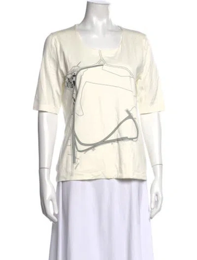 Pre-owned Akris Graphic Print Crew Neck T-shirt In Neutrals